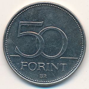 Hungary, 50 forint, 1992–2008