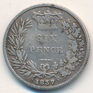 Great Britain, 6 pence, 1831–1837