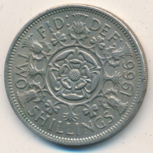 Великобритания, 2 шиллинга (1966 г.)