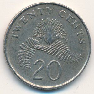 Сингапур, 20 центов (1989 г.)