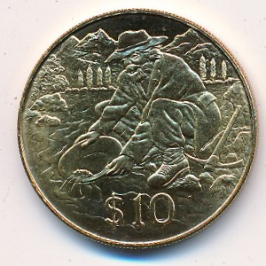 New Zealand, 10 dollars, 1995
