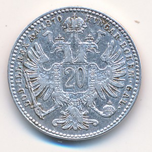 Австрия, 20 крейцеров (1868–1872 г.)