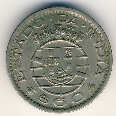 Portuguese India, 60 centavos, 1958–1959