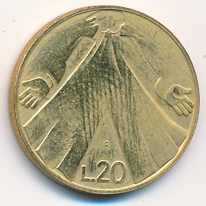San Marino, 20 lire, 1990