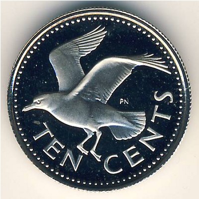 Барбадос, 10 центов (1973–2008 г.)