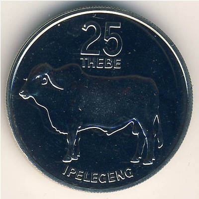 Botswana, 25 thebe, 1976–1989