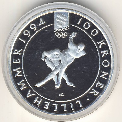 Norway, 100 kroner, 1991