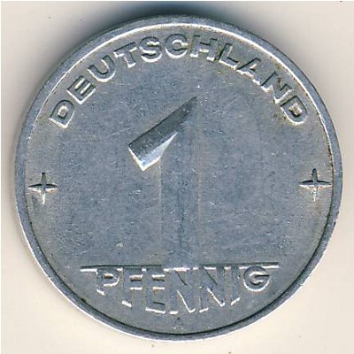 German Democratic Republic, 1 pfennig, 1952–1953