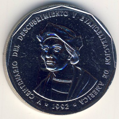 Dominican Republic, 1 peso, 1992 Dominican Republic, 1 peso, 1992