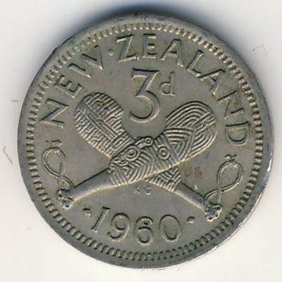 Новая Зеландия, 3 пенса (1960 г.)
