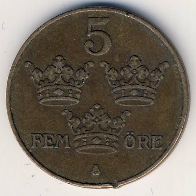 Швеция, 5 эре (1938 г.)