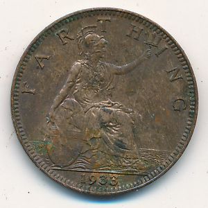 Великобритания, 1 фартинг (1933 г.)