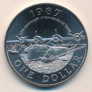 Bermuda Islands, 1 dollar, 1987