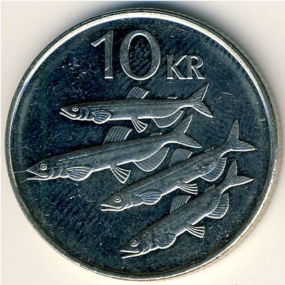 Исландия, 10 крон (1996–2008 г.)