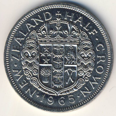 New Zealand, 1/2 crown, 1961–1965