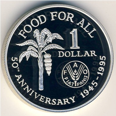Trinidad & Tobago, 1 dollar, 1995