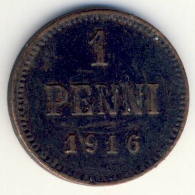 Finland, 1 penni, 1916