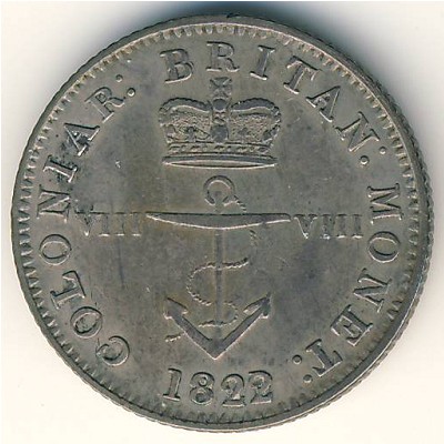British West Indies, 1/8 dollar, 1820–1822