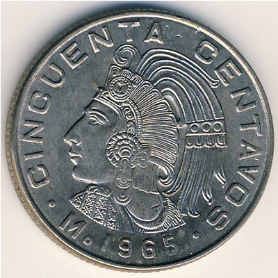 Мексика, 50 сентаво (1964–1969 г.)