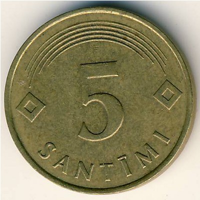 Latvia, 5 santimi, 1992–2009