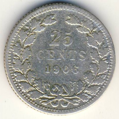 Netherlands, 25 cents, 1901–1906