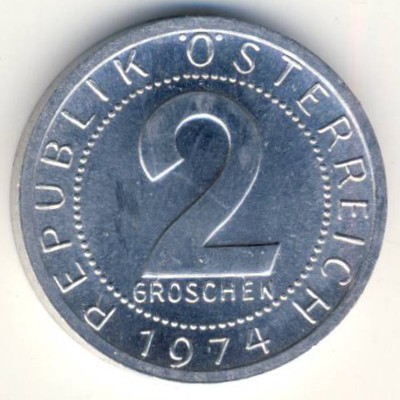 Австрия, 2 гроша (1974 г.)