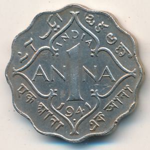 Британская Индия, 1 анна (1940–1941 г.)
