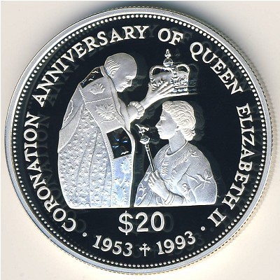 Tuvalu, 20 dollars, 1993