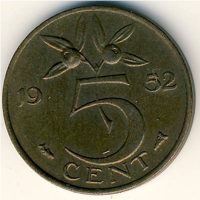 Netherlands, 5 cents, 1950–1980