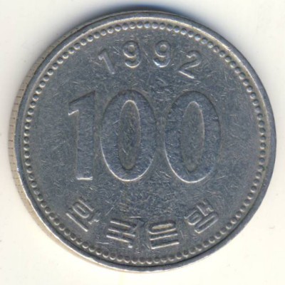 Южная Корея, 100 вон (1992 г.)