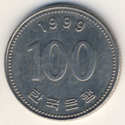 Южная Корея, 100 вон (1999 г.)