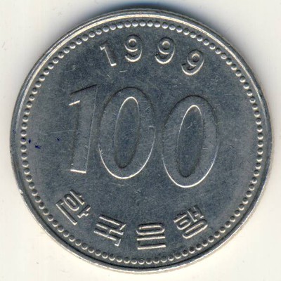 Южная Корея, 100 вон (1999 г.)