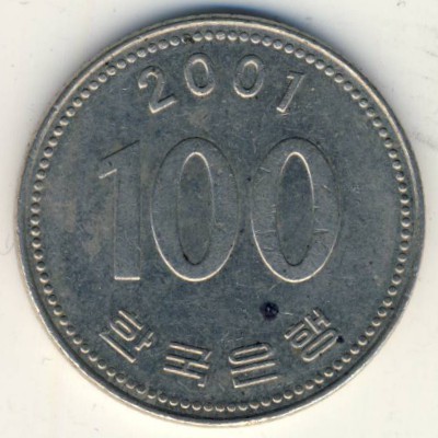 Южная Корея, 100 вон (2001 г.)