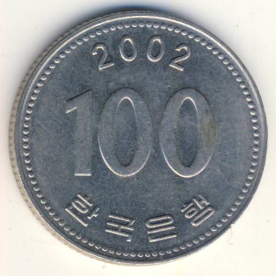 Южная Корея, 100 вон (2002 г.)