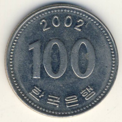 Южная Корея, 100 вон (2002 г.)