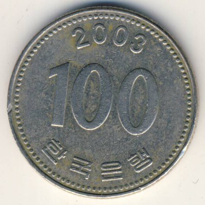 Южная Корея, 100 вон (2003 г.)