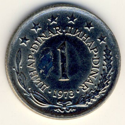 Yugoslavia, 1 dinar, 1973