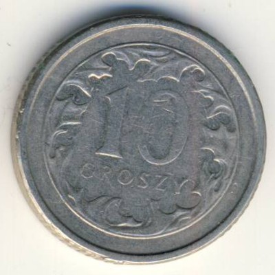 Польша, 10 грошей (1993 г.)