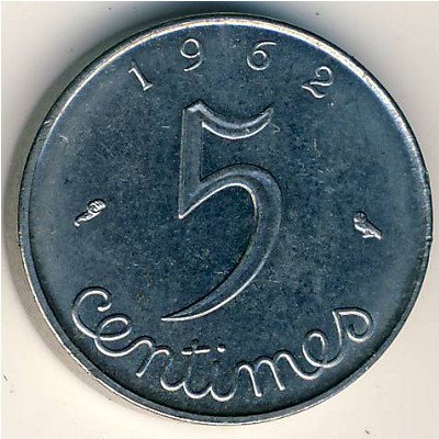 France, 5 centimes, 1961–1964