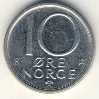 Norway, 10 ore, 1985