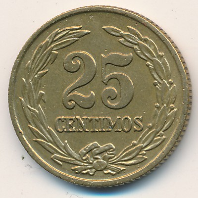 Paraguay, 25 centimos, 1944–1951
