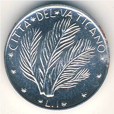 Ватикан, 1 лира (1970–1977 г.)