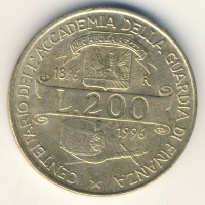 Italy, 200 lire, 1996
