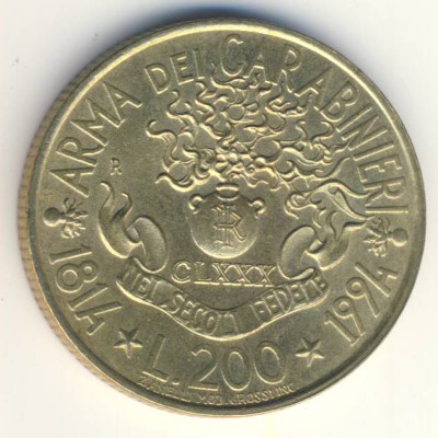 Италия, 200 лир (1994 г.)