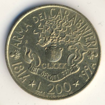 Италия, 200 лир (1994 г.)