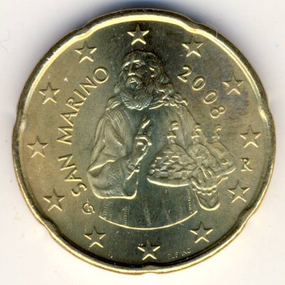 San Marino, 20 euro cent, 2008–2013