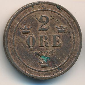Швеция, 2 эре (1879 г.)