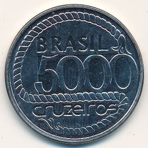 Бразилия, 5000 крузейро (1992 г.)