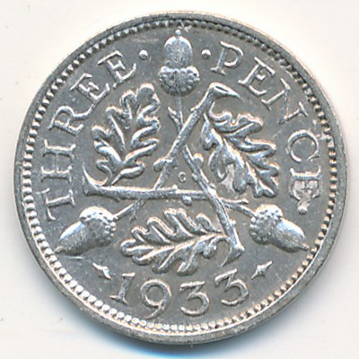 Великобритания, 3 пенса (1933 г.)