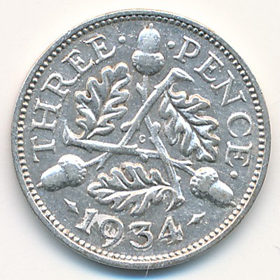 Великобритания, 3 пенса (1934 г.)